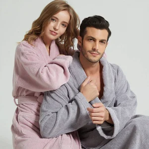 peignoir 100% coton pour homme et femme
