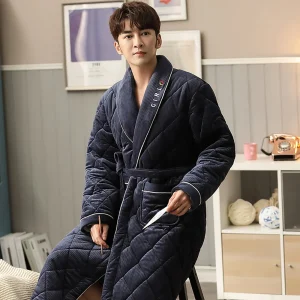 peignoir pour homme en coton ultra absorbant en noir