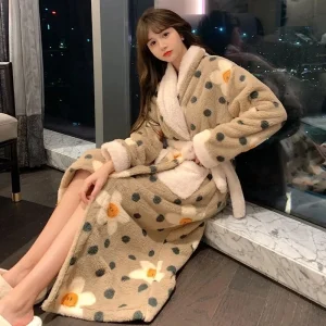 peignoir kimono femme long en vert
