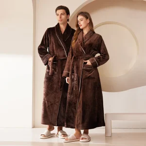peignoir couple luxe en polaire