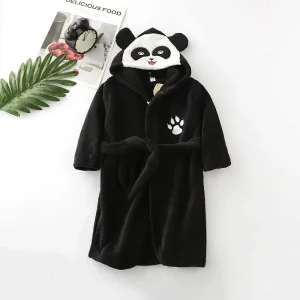 peignoir enfants à capuche noir unisexe